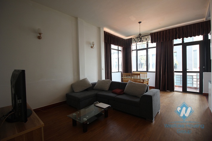 One bedroom apartment with big balcony for rent in Yen Phu, Tay Ho, Ha Noi